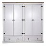 Guarda Roupas Branco 4 Portas 2 Gavetas Madeira Mista:branco - 1