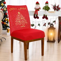 Capa de Cadeira Natal Decoracao de Natal Envio Rápido Feliz Natal - 2
