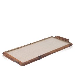 Bandeja Tigrada Bambu Natural com Palha Buriti - 1
