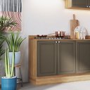 Ver imagem 3 de Balcão para Cozinha 80cm 2 Portas Classica Marrom/Montana/Bronze