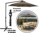 Ver imagem 1 de Ombrelone Lateral Bel Veneza 3 Metros Guarda Sol Suspenso Luxo de Piscina e Varanda com Base em Cruz