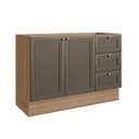 Ver imagem 1 de Balcão para Pia 120cm 2 Portas 3 Gavetas Classica Marrom/Montana/Bronze