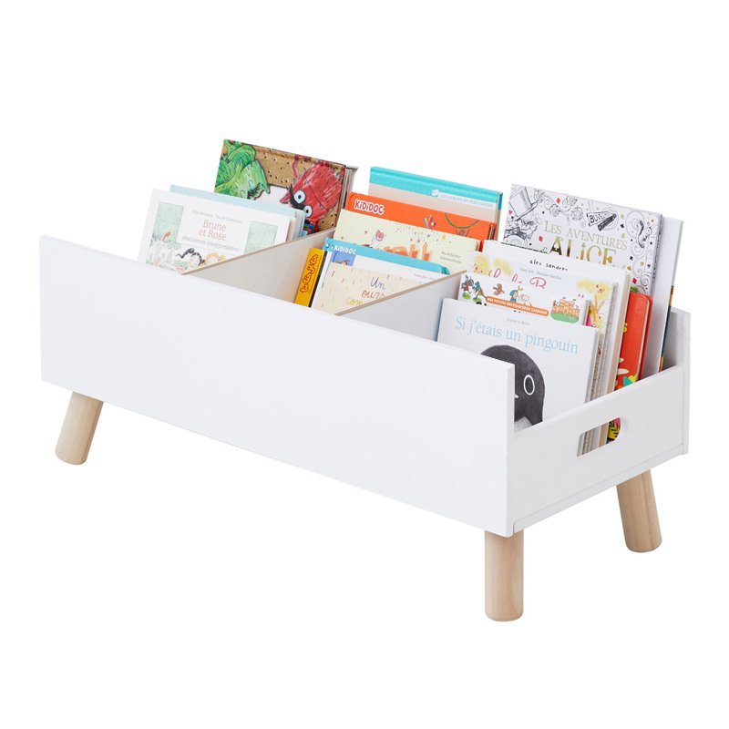 Kit 2 Porta Livros Revisteiro Infantil Pé Palito 80cm Branco - 4