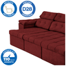 Sofá Itália 225 cm Retrátil e Reclinável Suede Vermelho - Sofá na Web - 4