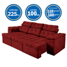 Sofá Itália 225 cm Retrátil e Reclinável Suede Vermelho - Sofá na Web - 3