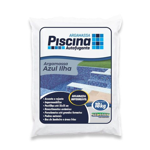 Argamassa Piscina Aut. Impermeável Cor Azul Ilha 18kg