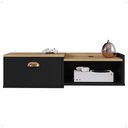 Ver imagem 4 de Rack Suspenso Pequeno Tv Smart 32" Bancada 1 Porta Puxador Concha Nicho Decoração Sala Quarto Retrô