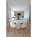 Ver imagem 2 de Mesa De Jantar Cone 160 Cm Tampo De Vidro Laca Branca Branco