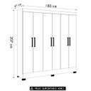 Ver imagem 4 de Guarda Roupa Casal 180cm 6 Portas Vanci D02 Branco - Mpozenato