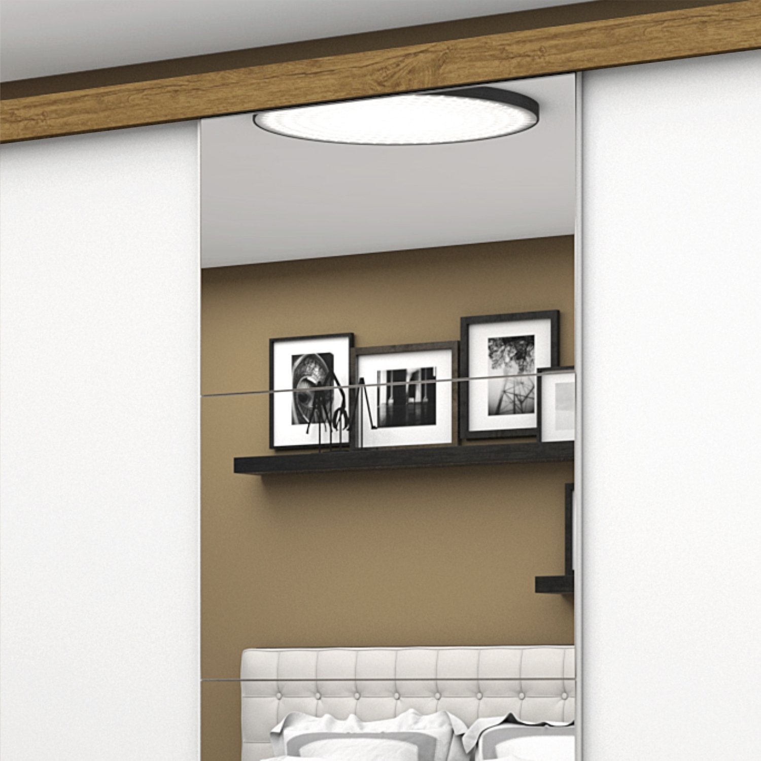 Guarda Roupa Casal 3 Portas com Espelho Santiago Plus Espresso Móveis - 9