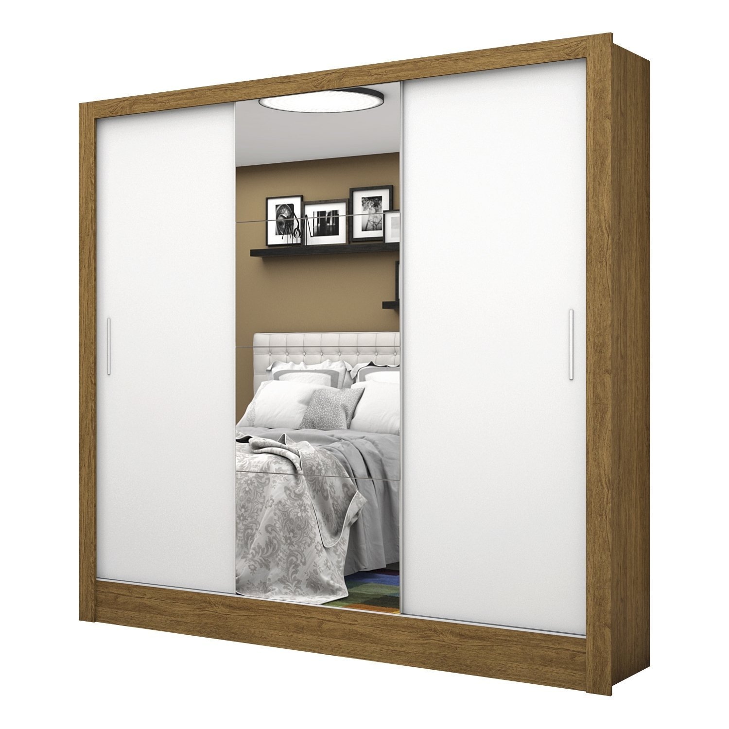 Guarda Roupa Casal 3 Portas com Espelho Santiago Plus Espresso Móveis - 3