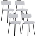 Ver imagem 1 de Kit 04 Cadeiras Decorativas Estofada Para Sala De Jantar Barcelona L02 Linho Cinza - Lyam Decor