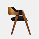 Ver imagem 4 de Cadeira de Madeira Viena Encosto Curvado Cor Mel Estofado Facto Garden Preto