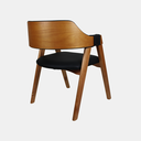 Ver imagem 5 de Cadeira de Madeira Viena Encosto Curvado Cor Mel Estofado Facto Garden Preto