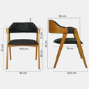 Ver imagem 2 de Cadeira de Madeira Viena Encosto Curvado Cor Mel Estofado Facto Garden Preto