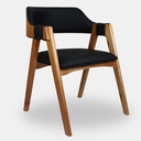 Ver imagem 1 de Cadeira de Madeira Viena Encosto Curvado Cor Mel Estofado Facto Garden Preto