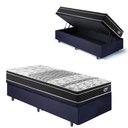 Ver imagem 1 de Base Box Baú 88x188 Suede Preto com Colchão Gransleep Molas Verticoil