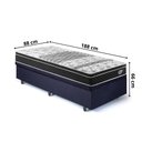 Ver imagem 2 de Base Box Baú 88x188 Suede Preto com Colchão Gransleep Molas Verticoil