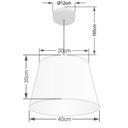 Ver imagem 2 de Lustre Pendente Cone Md-4246 Cúpula em Tecido 30/40x30cm Rustico Bege - Bivolt