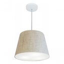 Ver imagem 3 de Lustre Pendente Cone Md-4246 Cúpula em Tecido 30/40x30cm Rustico Bege - Bivolt