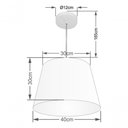 Ver imagem 4 de Lustre Pendente Cone Md-4246 Cúpula em Tecido 30/40x30cm Rustico Bege - Bivolt