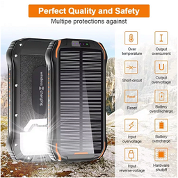 Energia Solar Portátil Power Bank Solar Pv Light I-26w de 26800mah com Carregamento de Indução 5v Co - 7