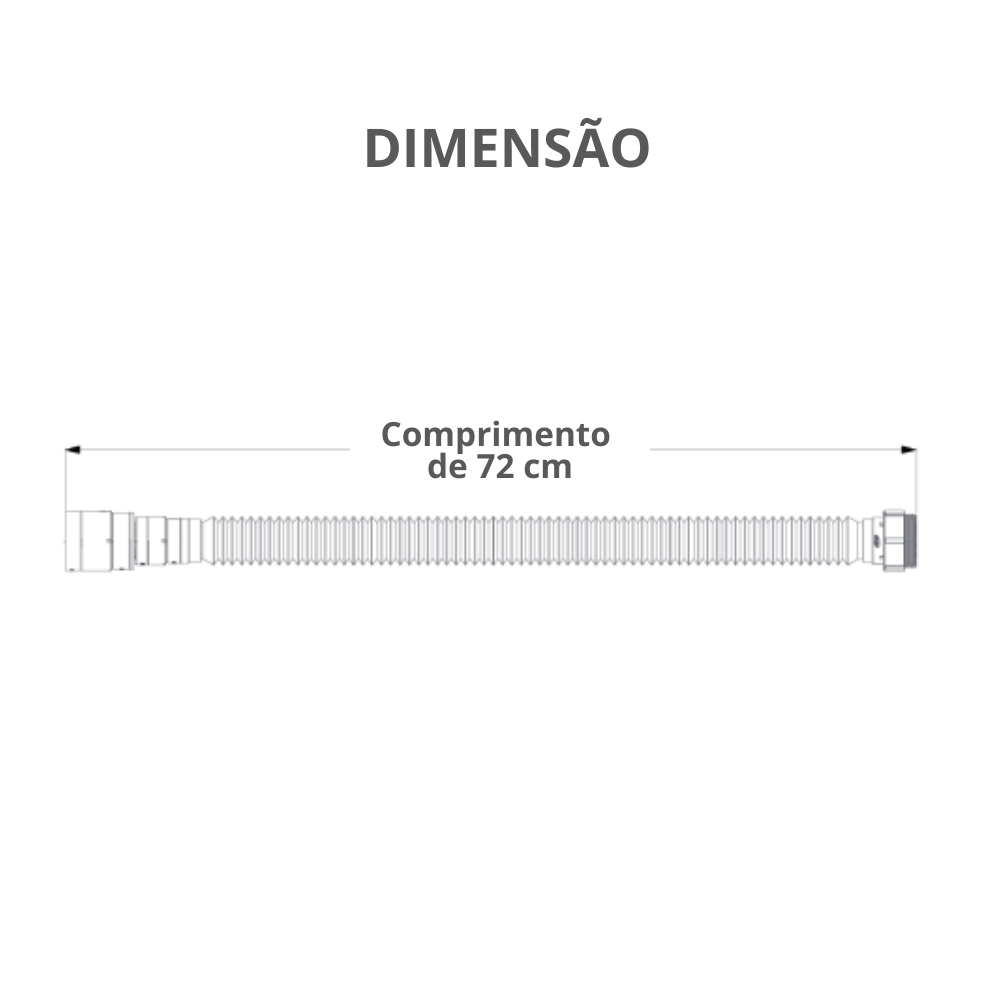 Sifão Sanfonado Universal 72cm Cor Cinza Durín - 3
