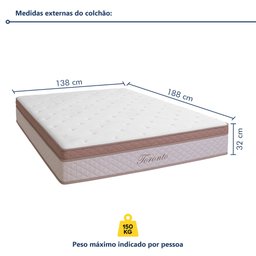 Colchão Casal Toronto 32cmx138cmx188cm - 3