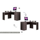Ver imagem 4 de Mesa Canto p/Escritório ME4101 c/ 3 Gavetas Nogal - Tecno Mobili