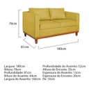 Ver imagem 4 de Kit Sofá 3 Lugares e 2 Poltronas Europa 180 cm Estilo Conforto e Elegância Suede Amarelo - ADJ Decor