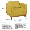 Kit Sofá 3 Lugares e 2 Poltronas Europa 180 cm Estilo Conforto e Elegância Suede Amarelo - ADJ Decor - 5