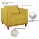Ver imagem 7 de Kit Sofá 3 Lugares e 2 Poltronas Europa 180 cm Estilo Conforto e Elegância Suede Amarelo - ADJ Decor