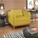 Ver imagem 3 de Kit Sofá 3 Lugares e 2 Poltronas Europa 180 cm Estilo Conforto e Elegância Suede Amarelo - ADJ Decor