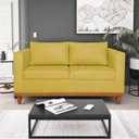 Ver imagem 2 de Kit Sofá 3 Lugares e 2 Poltronas Europa 180 cm Estilo Conforto e Elegância Suede Amarelo - ADJ Decor