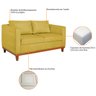 Kit Sofá 3 Lugares e 2 Poltronas Europa 180 cm Estilo Conforto e Elegância Suede Amarelo - ADJ Decor - 6