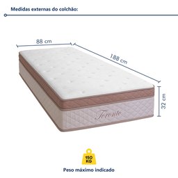 Colchão Solteiro Toronto 32cmx88cmx188cm - 3