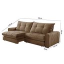 Ver imagem 2 de Sofá Firenze Veludo 02 Módulos de 80cm B25cm Meu Sofá Online B016 Veludo Marrom