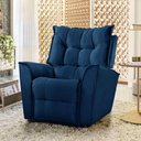 Ver imagem 2 de Poltrona da Mamãe Reclinável Carinho Veludo Speciale Home Azul