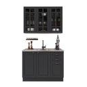 Ver imagem 2 de Cozinha Modulada 2 Peças Bari com Balcão e Aéreo MDF Chumbo