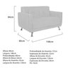 Sofá 2 Lugares 148cm Lille Corino - 3