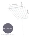 Ver imagem 2 de Varal De Teto Tradicional 140cm x 08 Varetas - Em Alumínio Branco