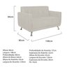 Sofá 2 Lugares 148cm Lille Corino - 3