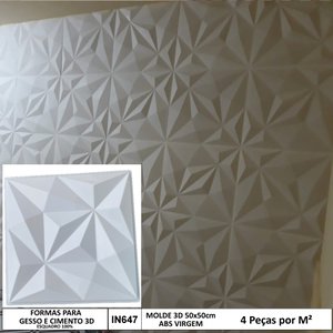 Forma 3d Criselda 50x50cm ABS 2mm Molde para cimento/gesso/concreto IN647