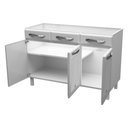 Ver imagem 3 de Balcão de Cozinha de Aço Triplo sem Tampo para Pia 120cm Clara Multimóveis CR6146 Branco