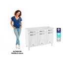 Ver imagem 2 de Balcão de Cozinha de Aço Triplo sem Tampo para Pia 120cm Clara Multimóveis CR6146 Branco