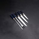 Ver imagem 2 de Cepo Churrasqueiro com Cabos em Resina e Detalhes em Chifre de Cervo.