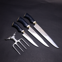 Ver imagem 6 de Cepo Churrasqueiro com Cabos em Resina e Detalhes em Chifre de Cervo.