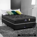 Ver imagem 1 de Base Para Cama Box Casal King Size Bipartido 193cm Poliéster Bordado Perola Negra Preto - Gazin