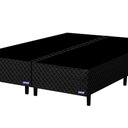 Ver imagem 3 de Base Para Cama Box Casal King Size Bipartido 193cm Poliéster Bordado Perola Negra Preto - Gazin