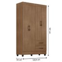 Ver imagem 3 de Guarda-roupa Solteiro Grande 4 Portas 2 Gavetas e 4 Prateleiras Lisa Mdp Carvalho Oak